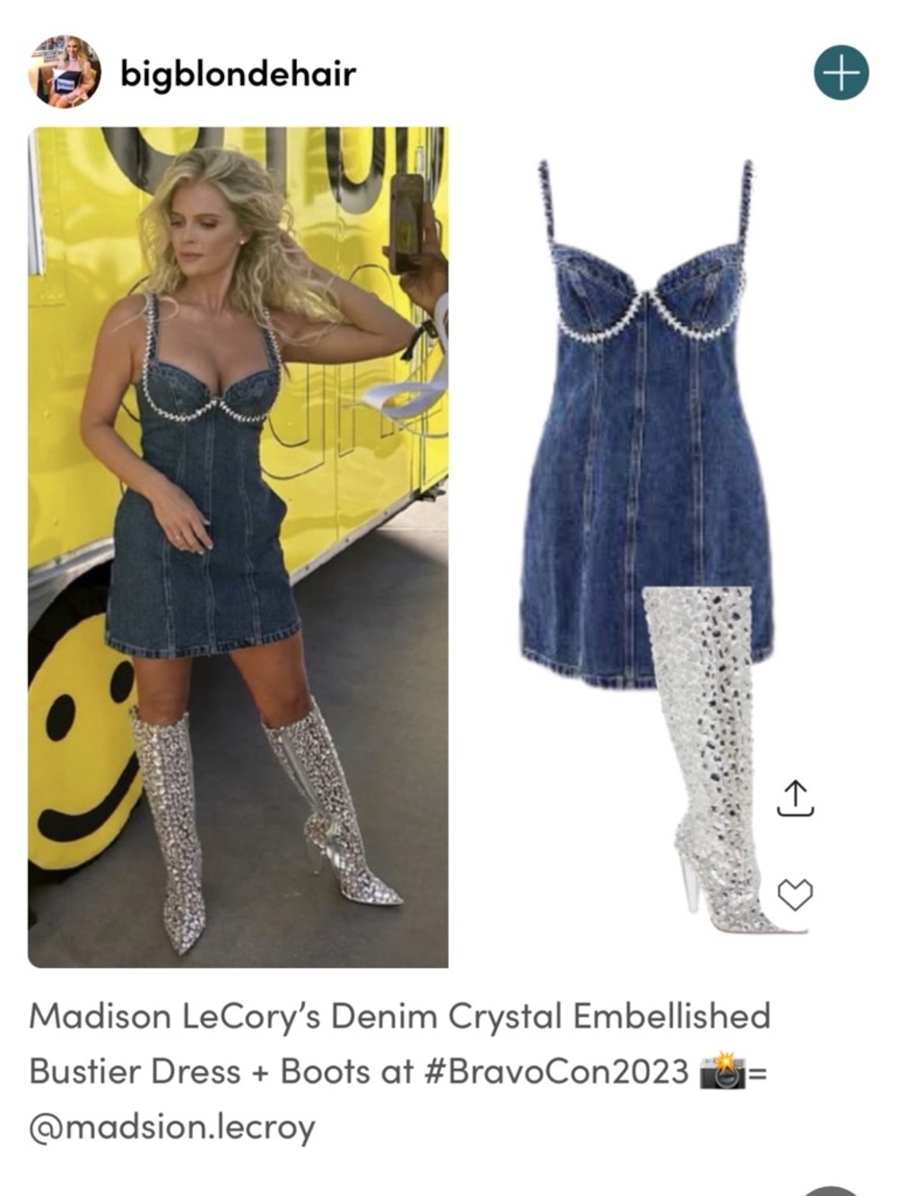 SELF-PORTRAIT Diamante Denim Mini Dress 💎
